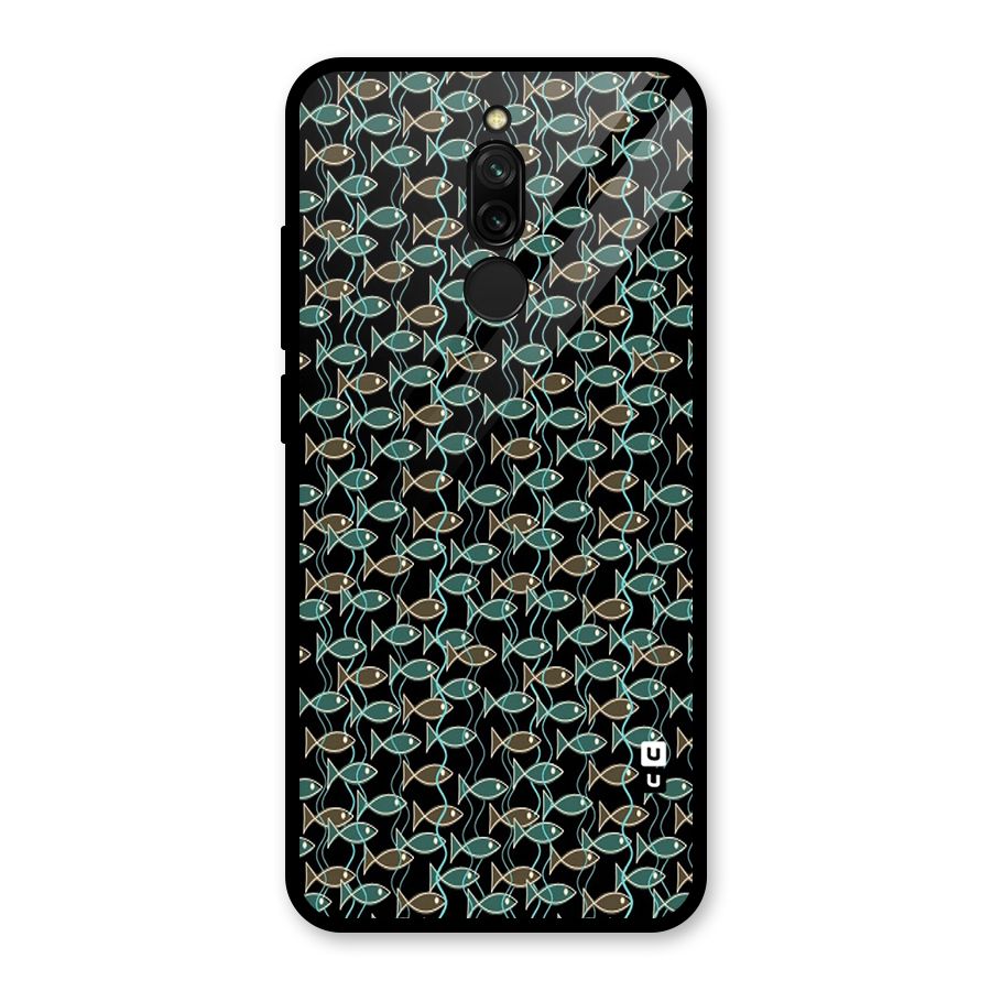 Animated Fishes Art Pattern Glass Back Case for Redmi 8