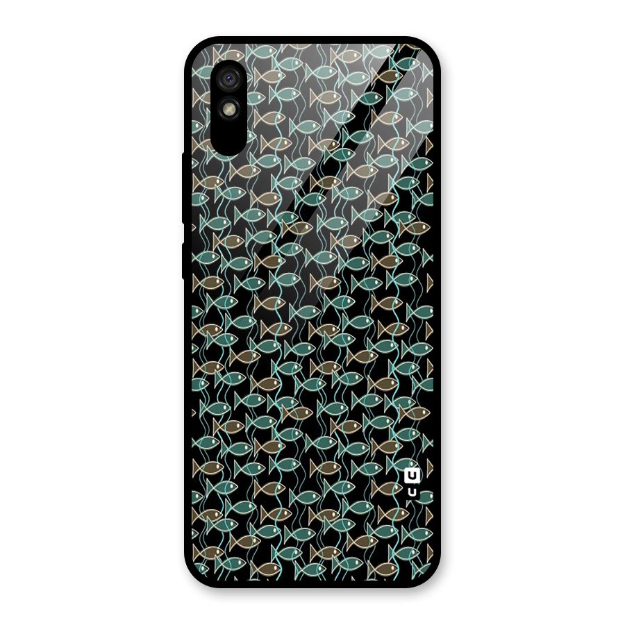 Animated Fishes Art Pattern Glass Back Case for Redmi 9A