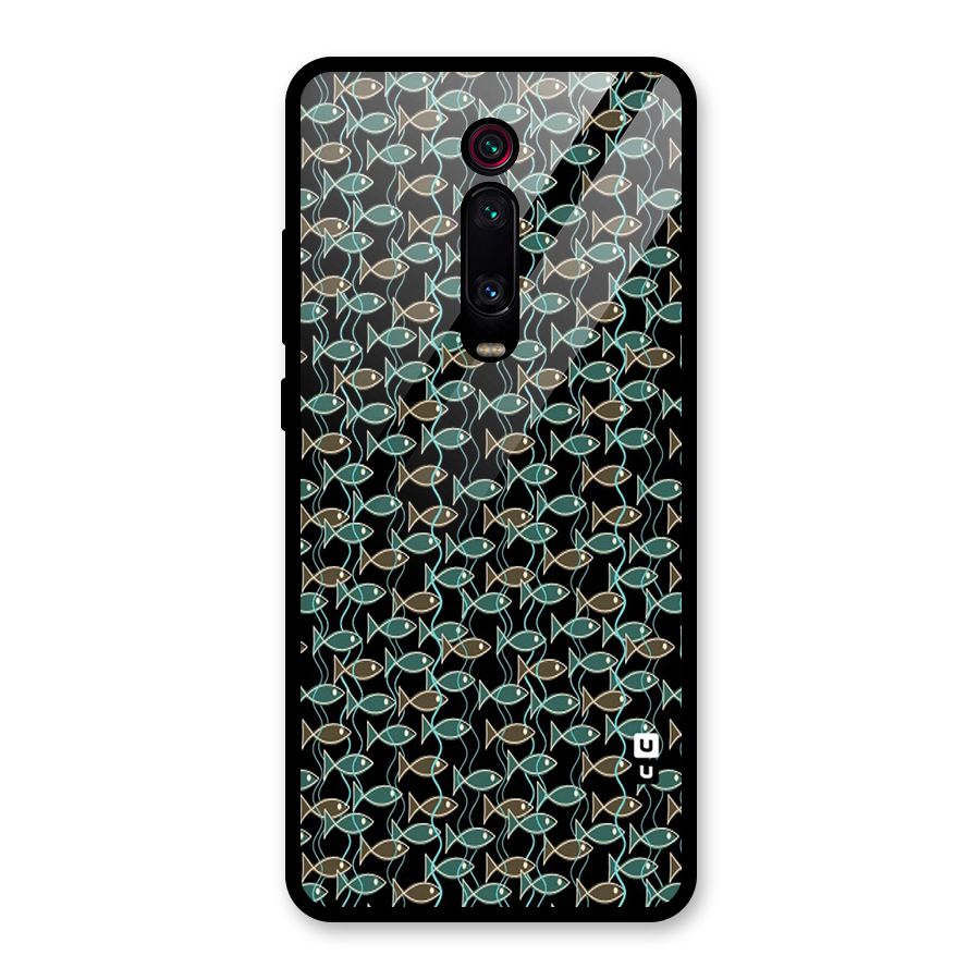 Animated Fishes Art Pattern Glass Back Case for Redmi K20 Pro