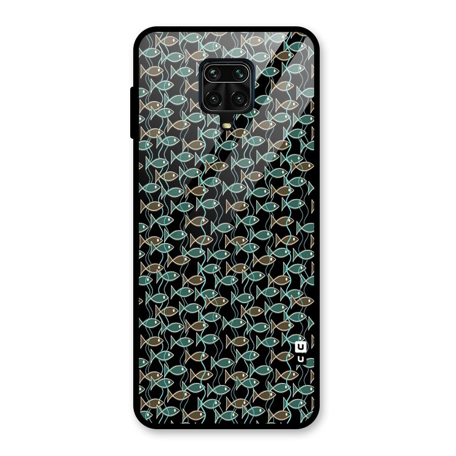 Animated Fishes Art Pattern Glass Back Case for Redmi Note 10 Lite