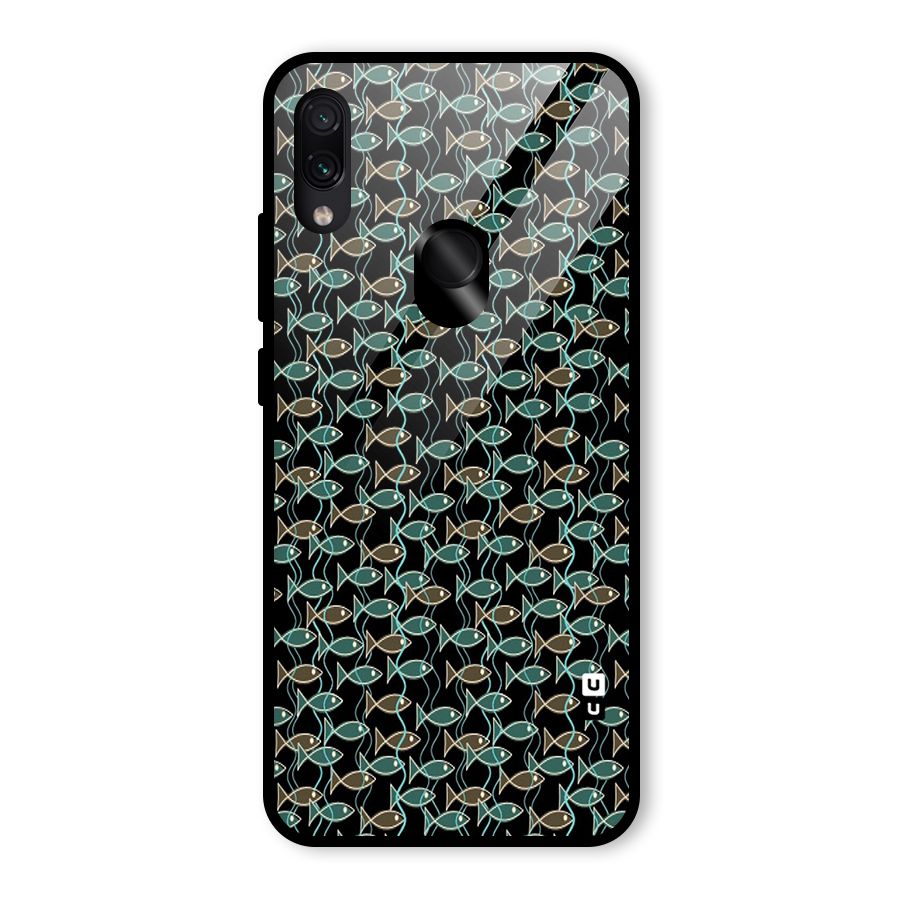 Animated Fishes Art Pattern Glass Back Case for Redmi Note 7S