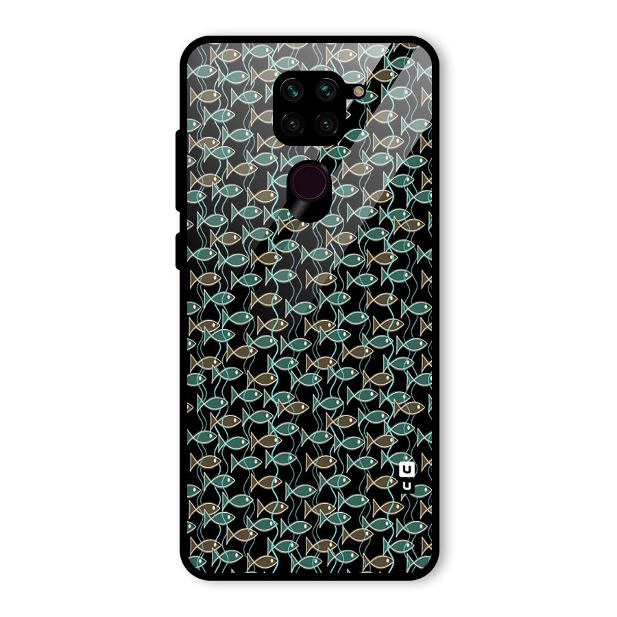 Animated Fishes Art Pattern Glass Back Case for Redmi Note 9