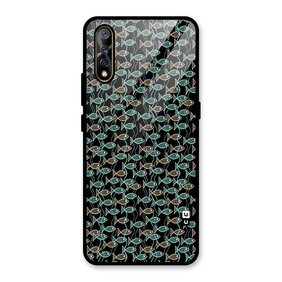 Animated Fishes Art Pattern Glass Back Case for Vivo S1