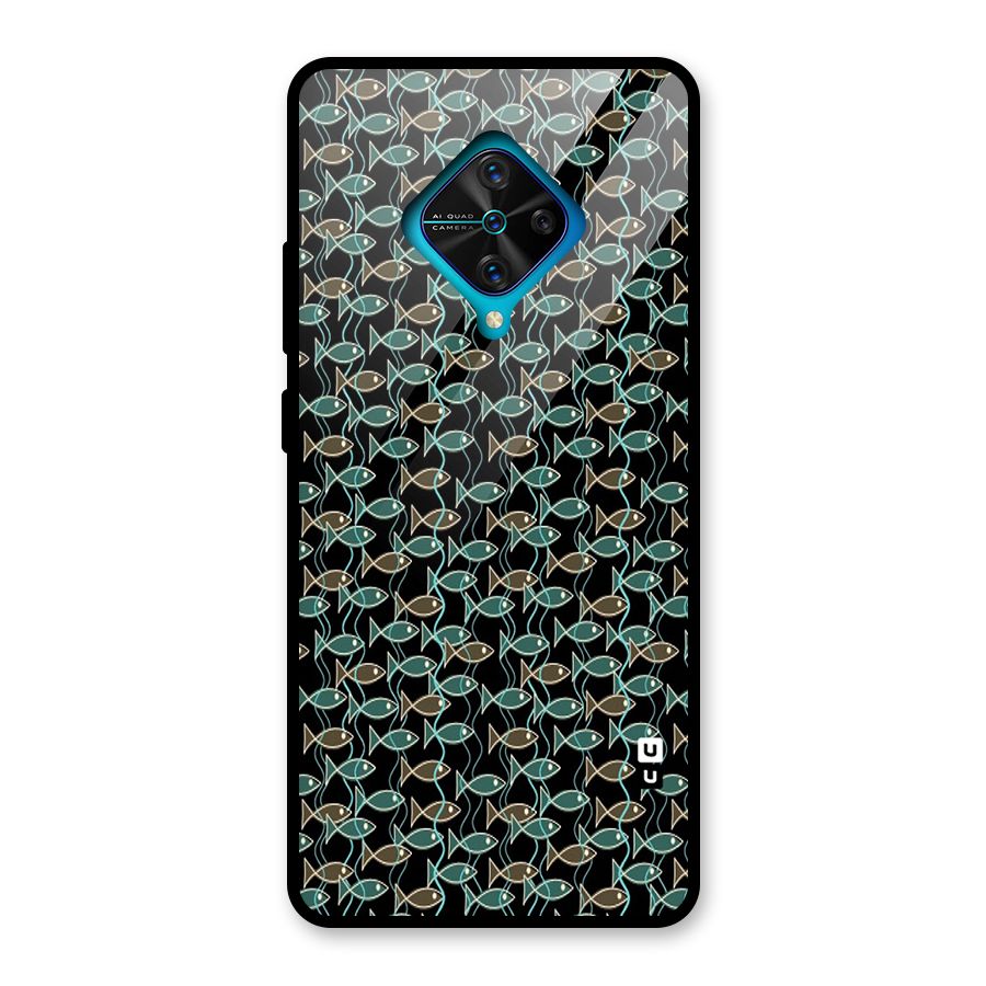 Animated Fishes Art Pattern Glass Back Case for Vivo S1 Pro