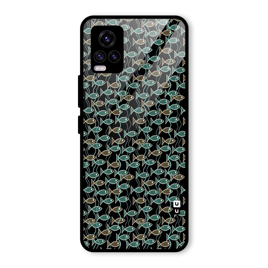 Animated Fishes Art Pattern Glass Back Case for Vivo V20