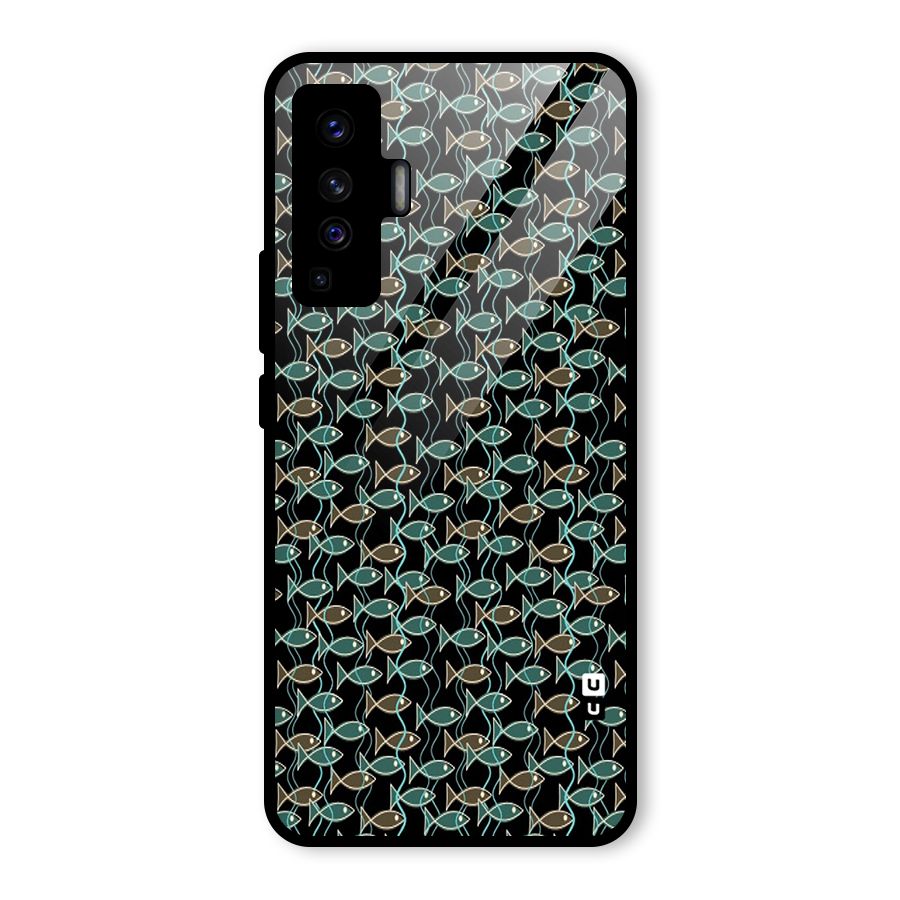 Animated Fishes Art Pattern Glass Back Case for Vivo X50