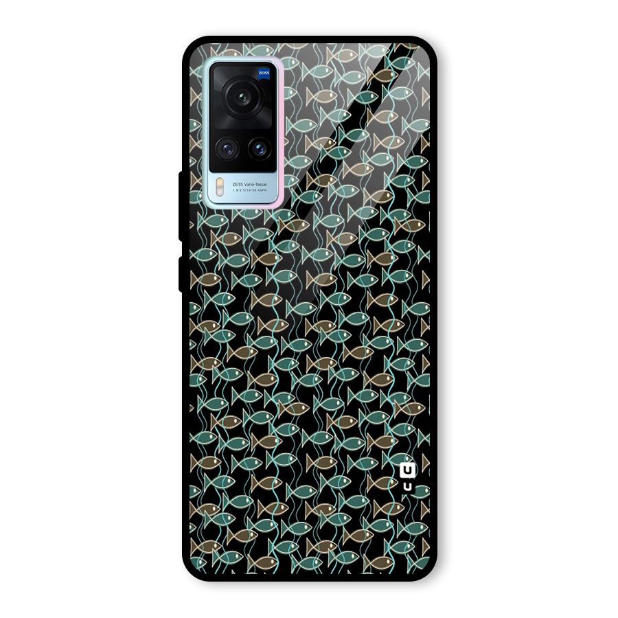 Animated Fishes Art Pattern Glass Back Case for Vivo X60