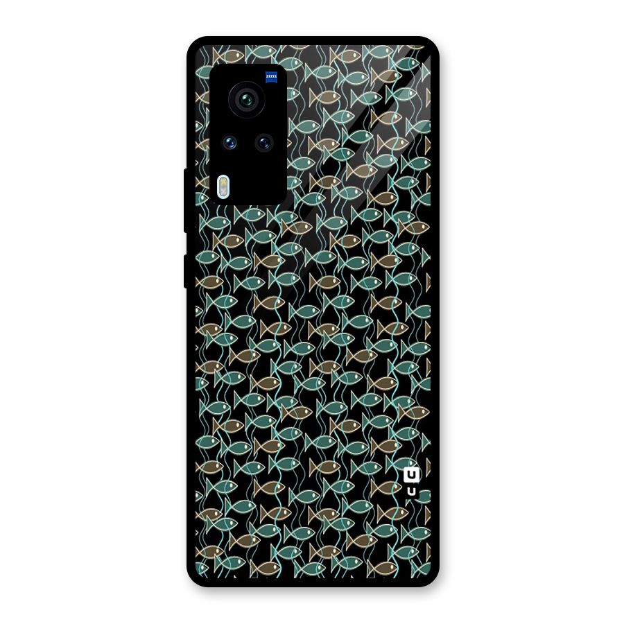Animated Fishes Art Pattern Glass Back Case for Vivo X60 Pro