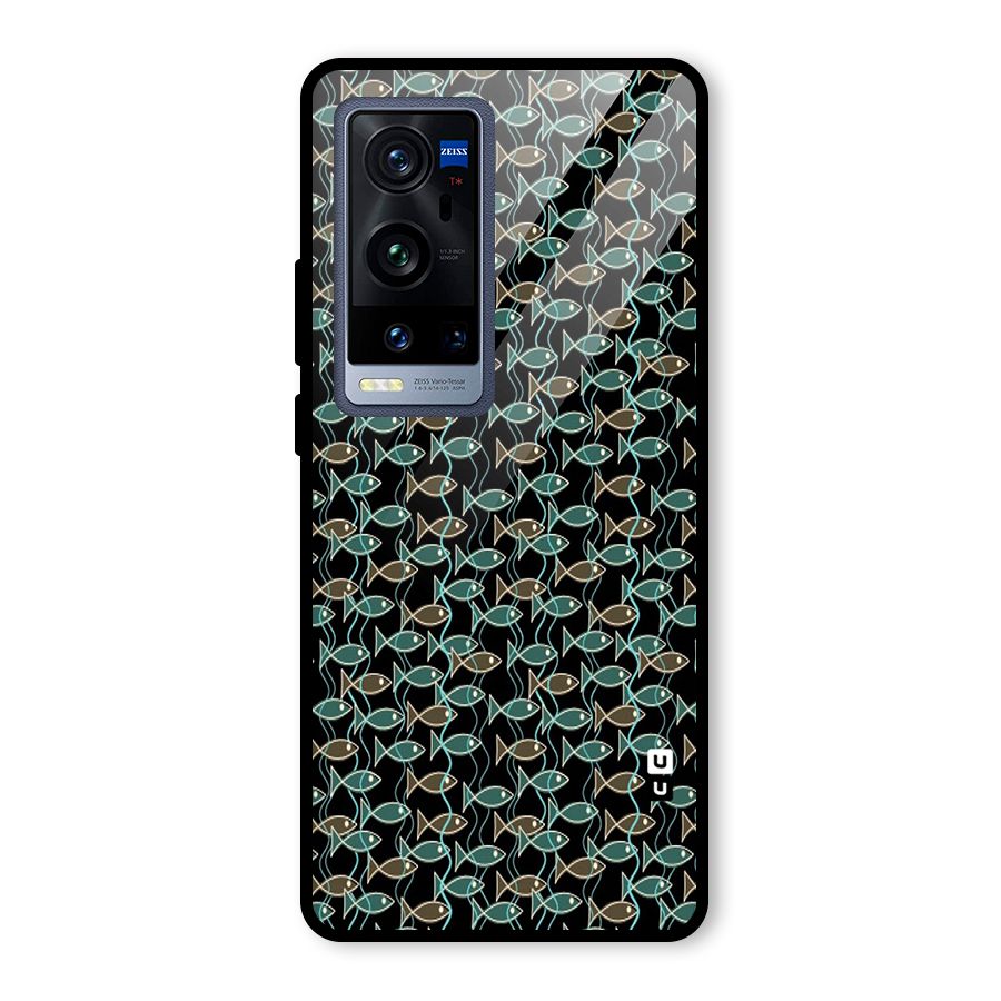 Animated Fishes Art Pattern Glass Back Case for Vivo X60 Pro Plus