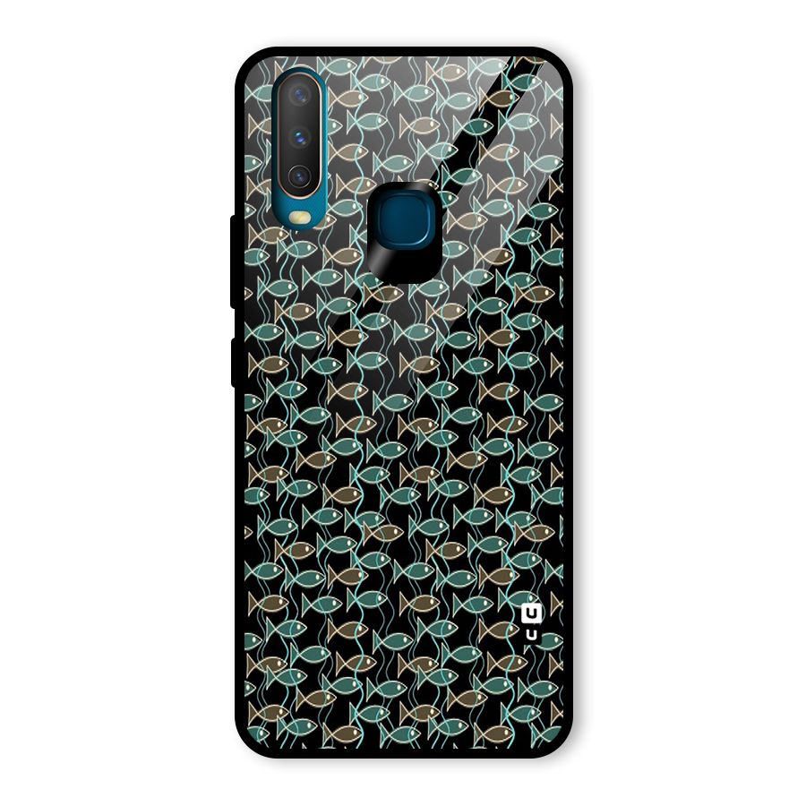 Animated Fishes Art Pattern Glass Back Case for Vivo Y15