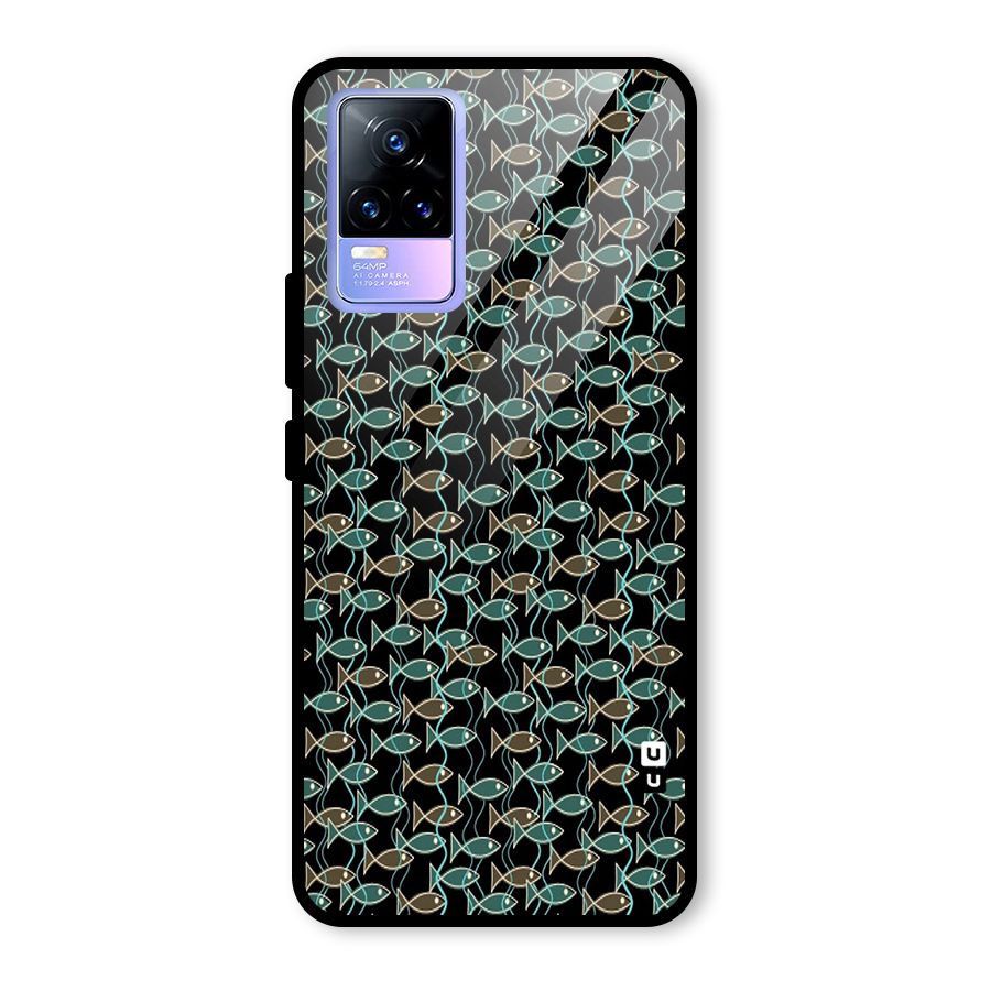 Animated Fishes Art Pattern Glass Back Case for Vivo Y73