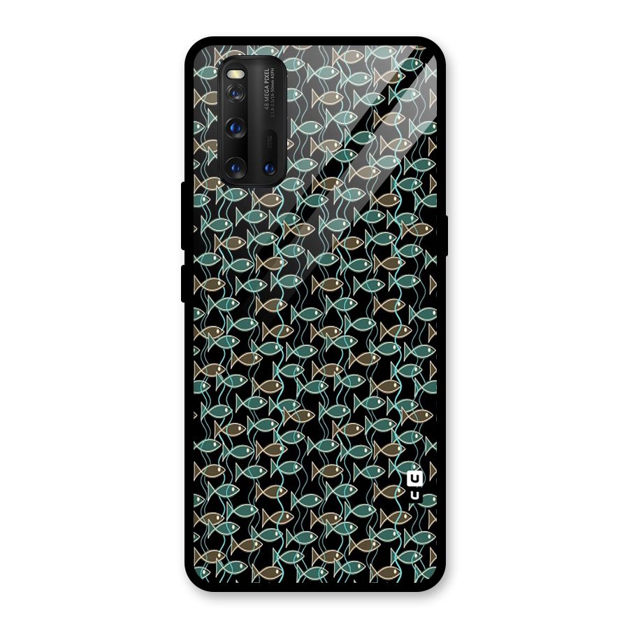 Animated Fishes Art Pattern Glass Back Case for Vivo iQOO 3