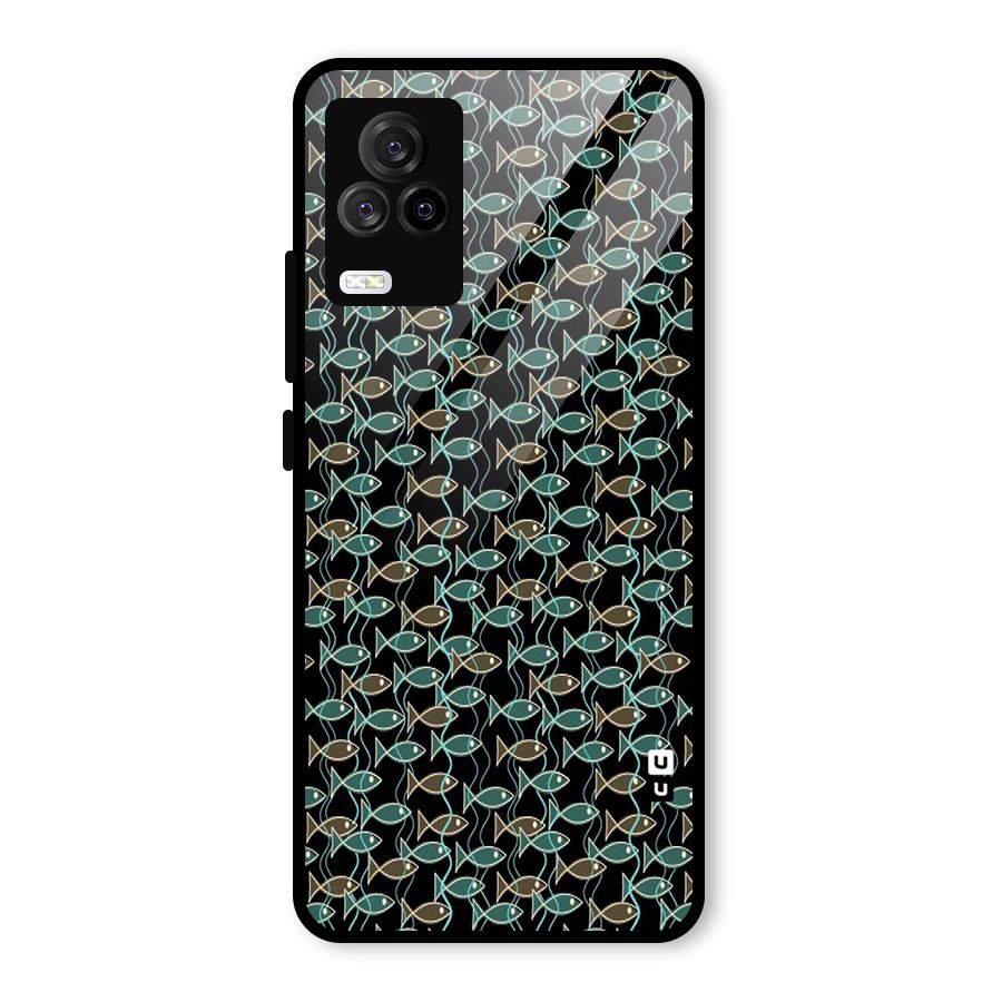 Animated Fishes Art Pattern Glass Back Case for Vivo iQOO 7 Legend 5G