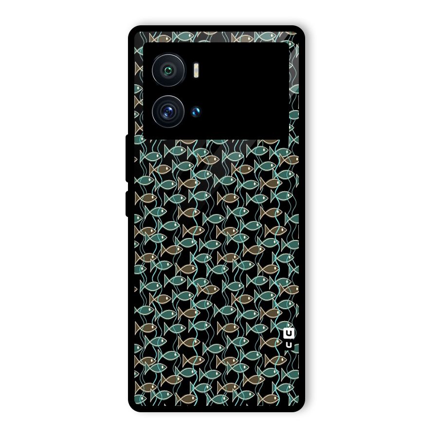 Animated Fishes Art Pattern Glass Back Case for Vivo iQOO 9 Pro