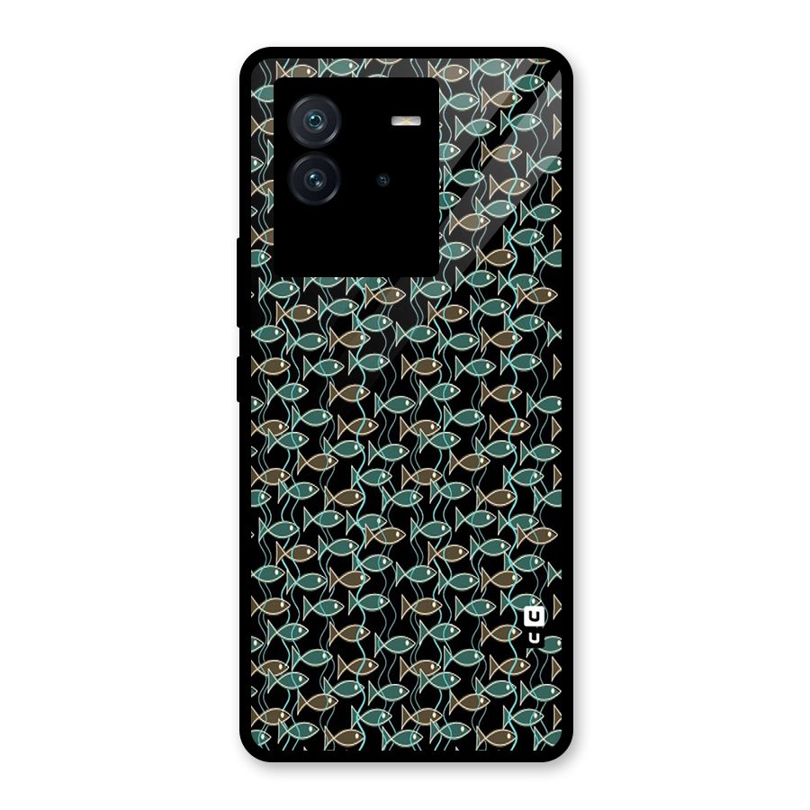 Animated Fishes Art Pattern Glass Back Case for Vivo iQOO Neo 6 5G