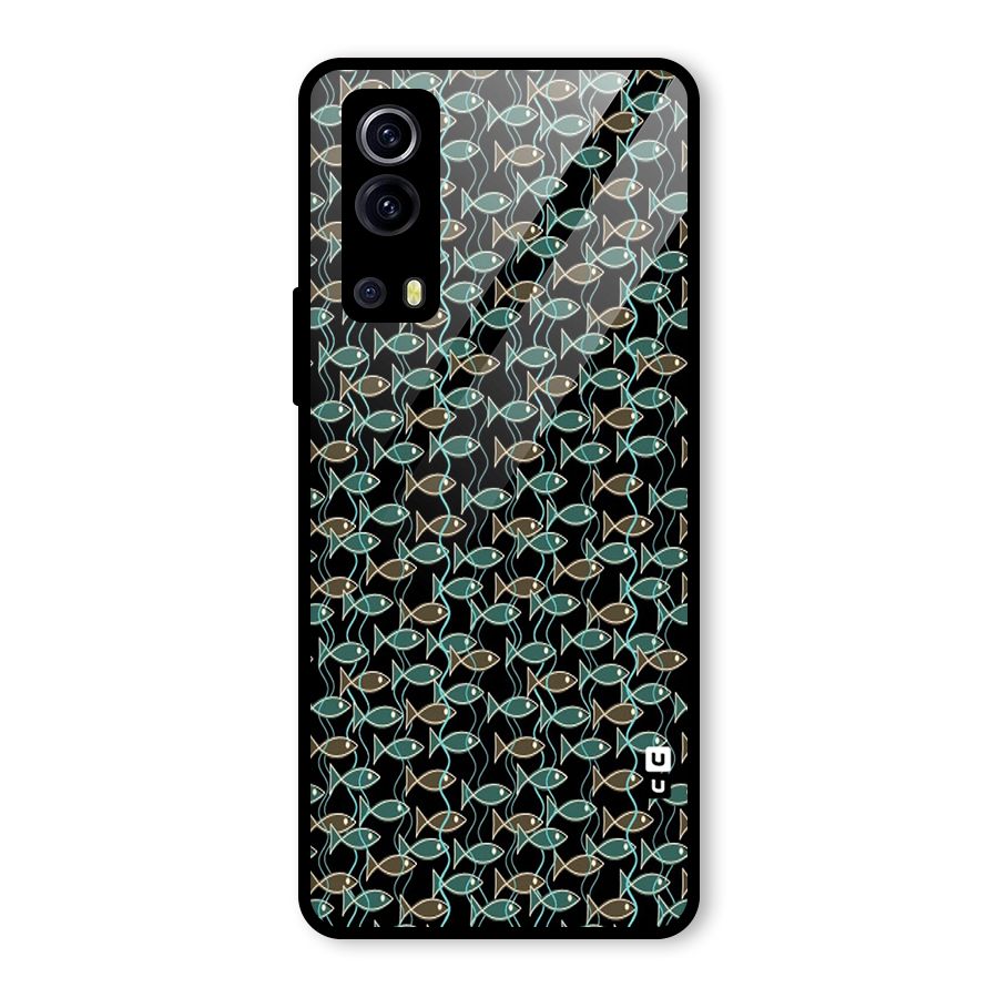 Animated Fishes Art Pattern Glass Back Case for Vivo iQOO Z3