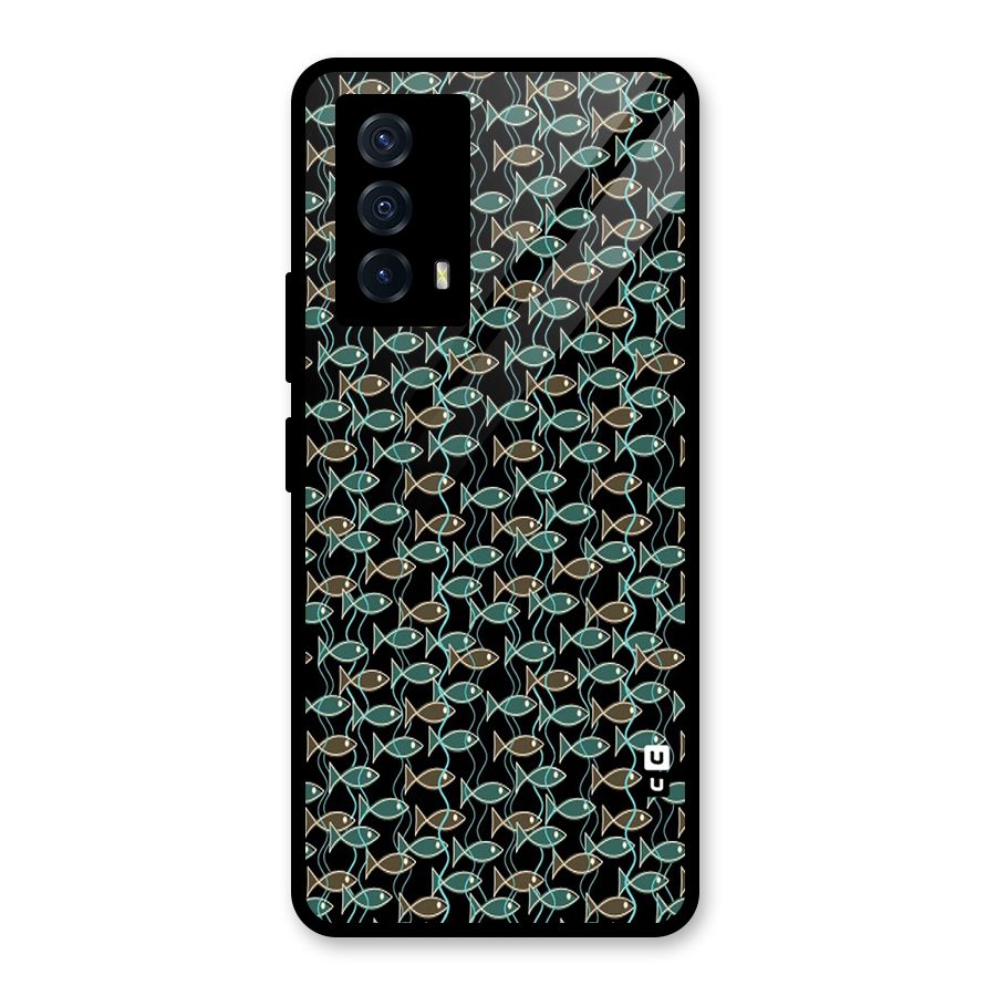 Animated Fishes Art Pattern Glass Back Case for Vivo iQOO Z5