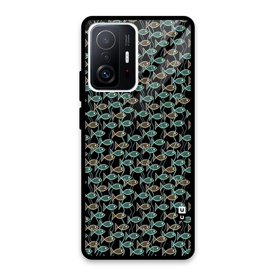 Animated Fishes Art Pattern Glass Back Case for Xiaomi 11T Pro