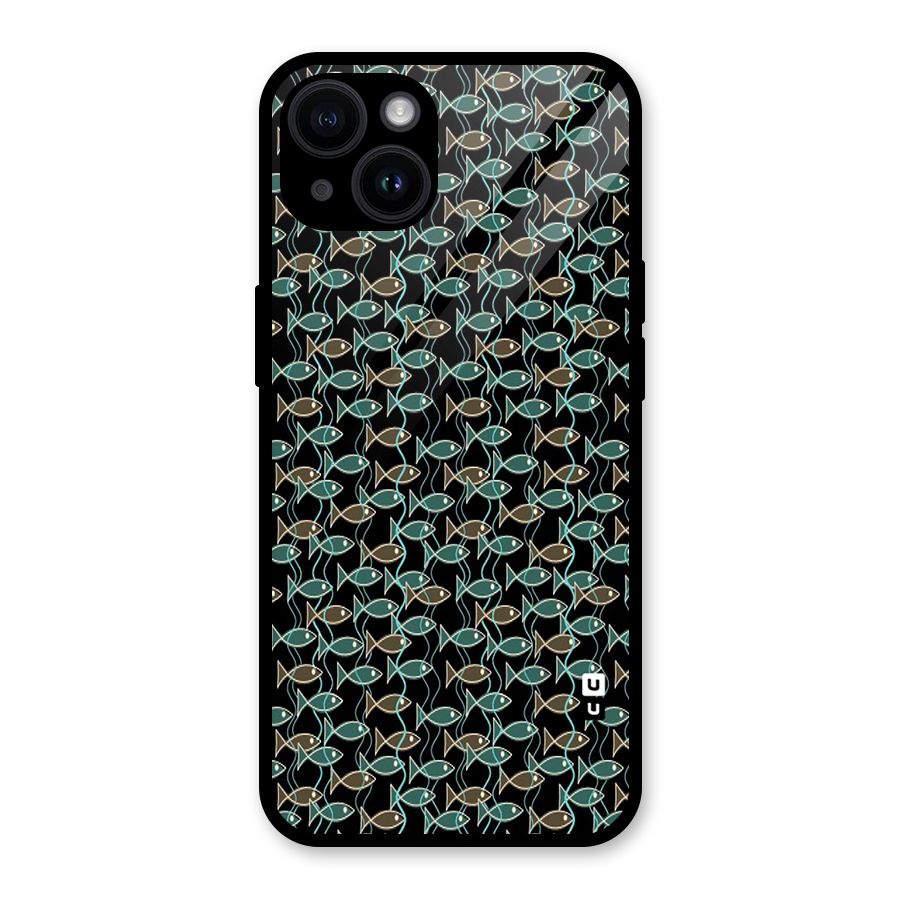 Animated Fishes Art Pattern Glass Back Case for iPhone 14