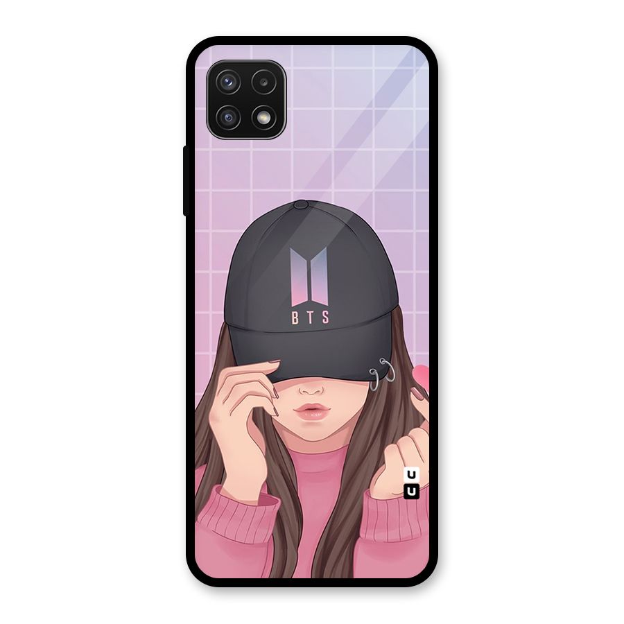 Anime Beautiful BTS Girl Glass Back Case for Galaxy A22 5G