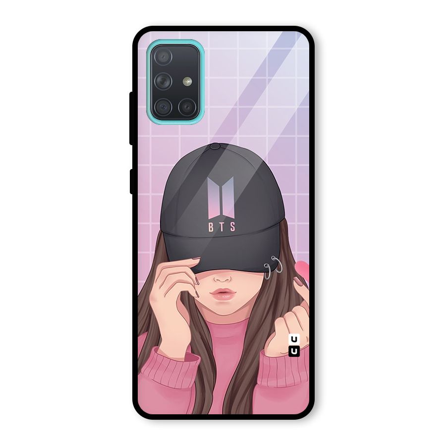 Anime Beautiful BTS Girl Glass Back Case for Galaxy A71