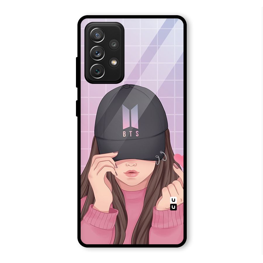 Anime Beautiful BTS Girl Glass Back Case for Galaxy A72