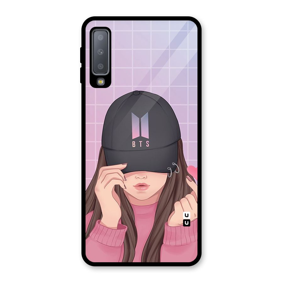 Anime Beautiful BTS Girl Glass Back Case for Galaxy A7 (2018)