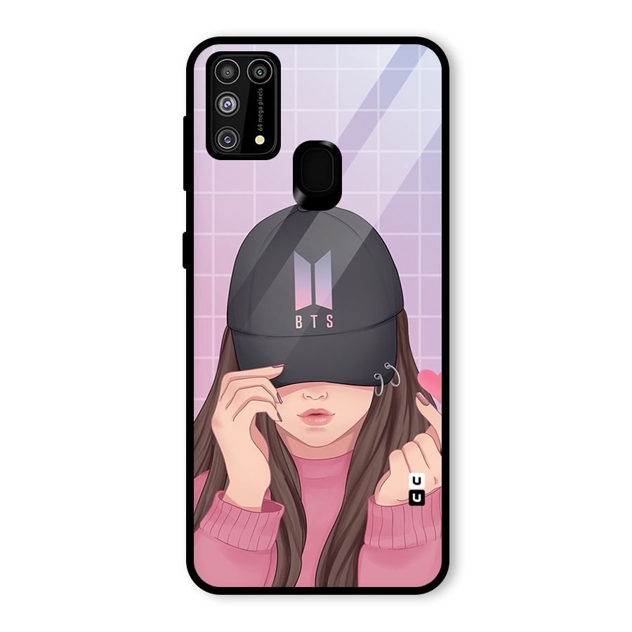 Anime Beautiful BTS Girl Glass Back Case for Galaxy F41