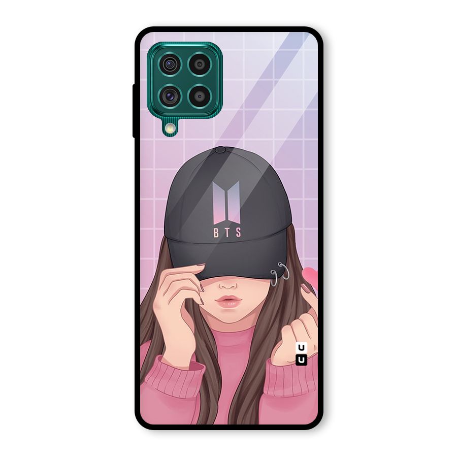 Anime Beautiful BTS Girl Glass Back Case for Galaxy F62