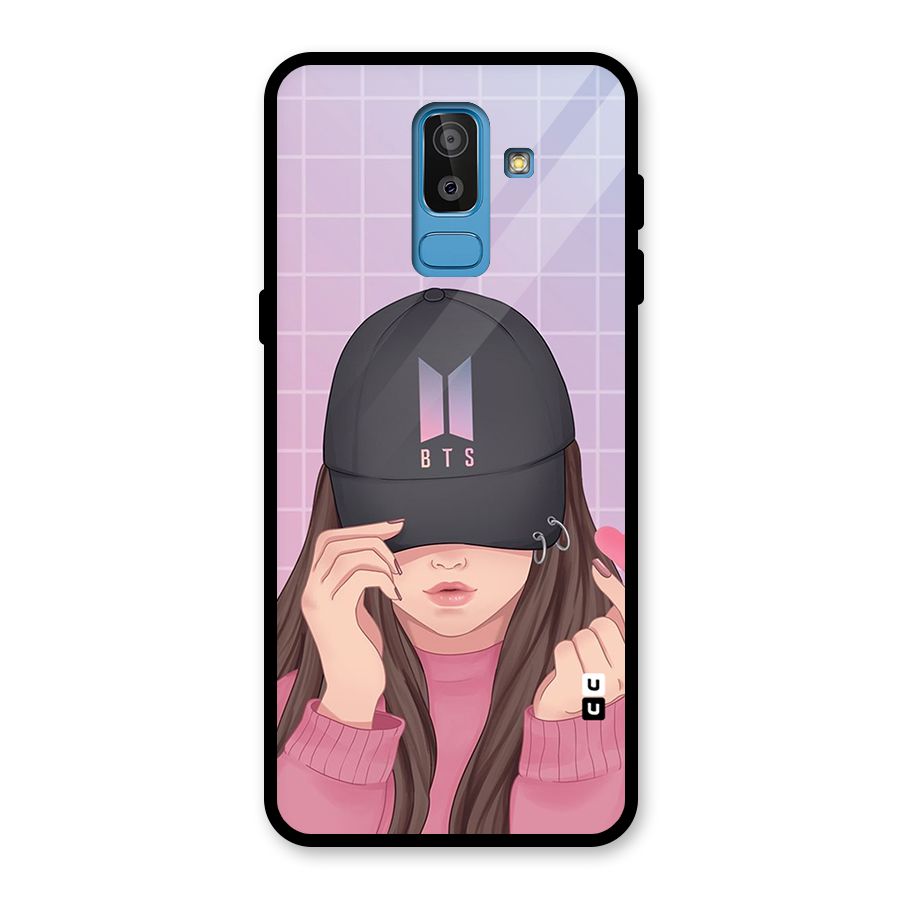 Anime Beautiful BTS Girl Glass Back Case for Galaxy J8