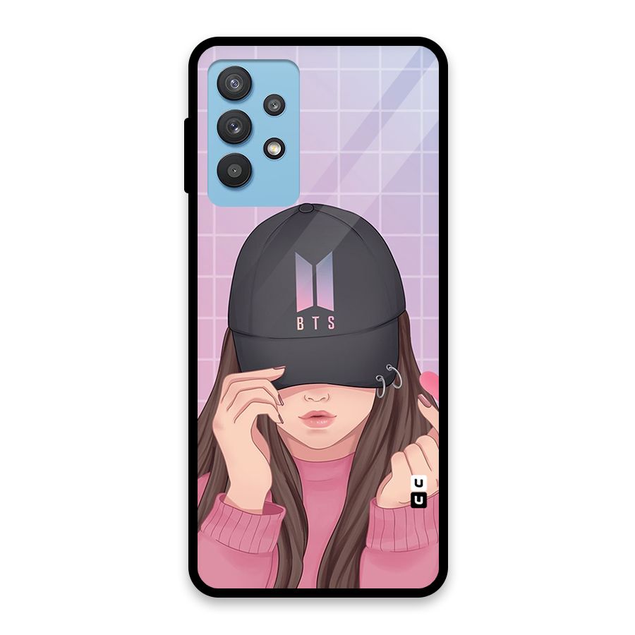 Anime Beautiful BTS Girl Glass Back Case for Galaxy M32 5G
