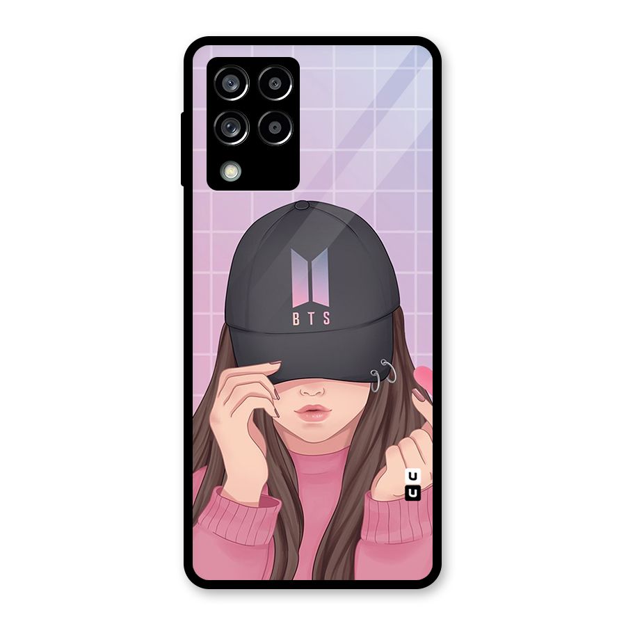 Anime Beautiful BTS Girl Glass Back Case for Galaxy M53 5G