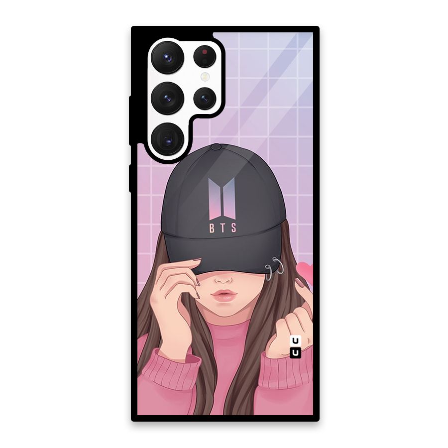 Anime Beautiful BTS Girl Glass Back Case for Galaxy S22 Ultra 5G
