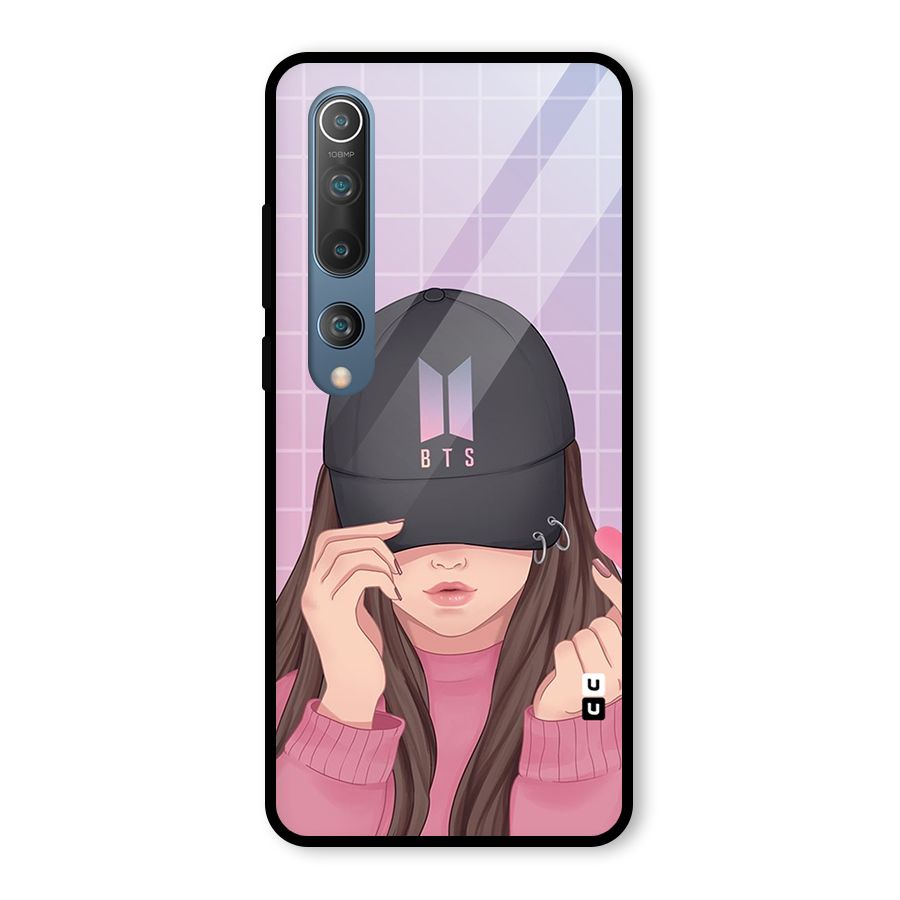 Anime Beautiful BTS Girl Glass Back Case for Mi 10