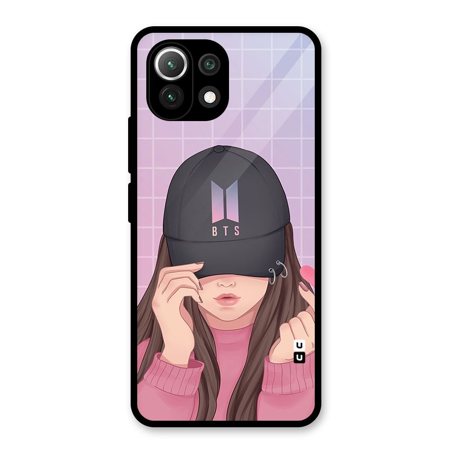 Anime Beautiful BTS Girl Glass Back Case for Mi 11 Lite