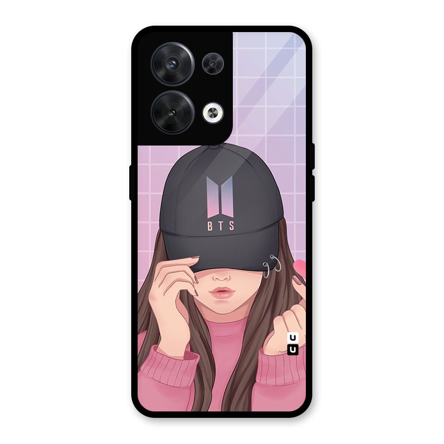 Anime Beautiful BTS Girl Glass Back Case for Oppo Reno8 5G