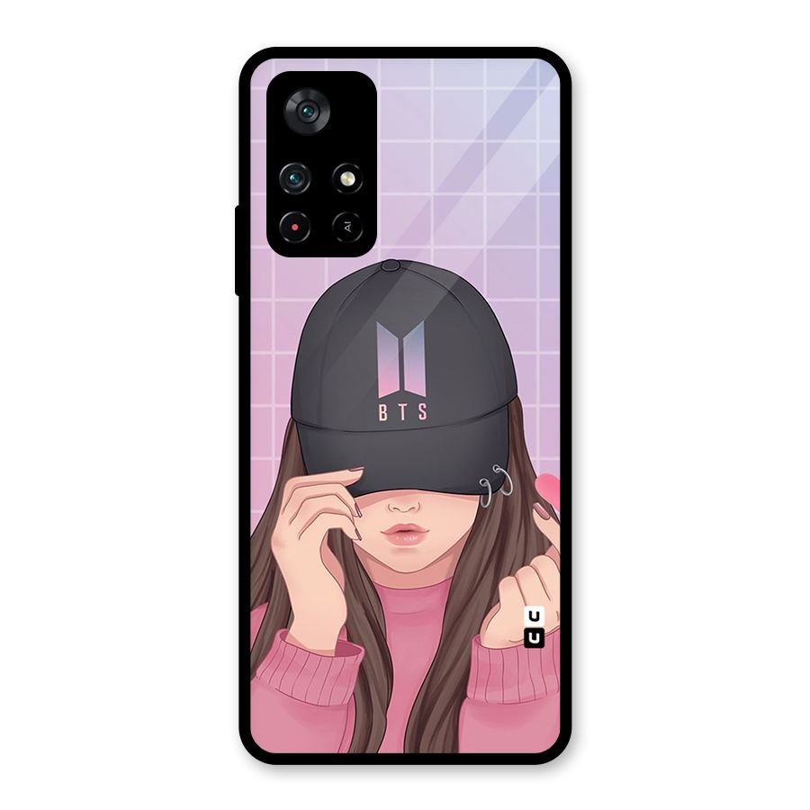 Anime Beautiful BTS Girl Glass Back Case for Poco M4 Pro 5G