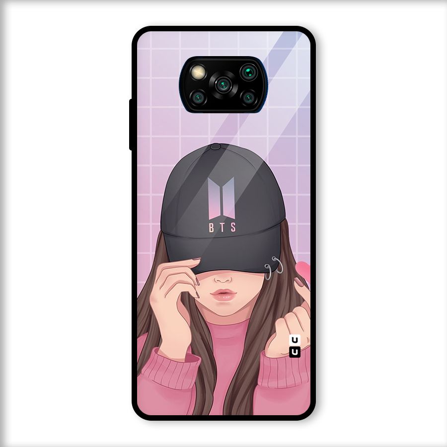 Anime Beautiful BTS Girl Glass Back Case for Poco X3