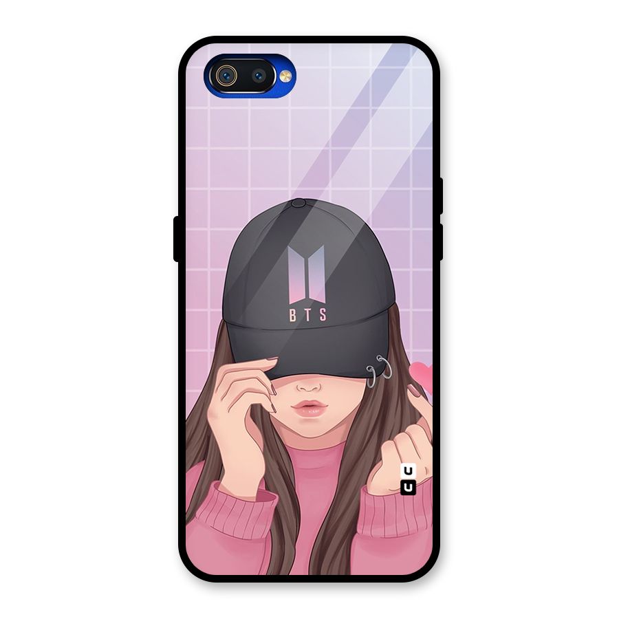 Anime Beautiful BTS Girl Glass Back Case for Realme C2