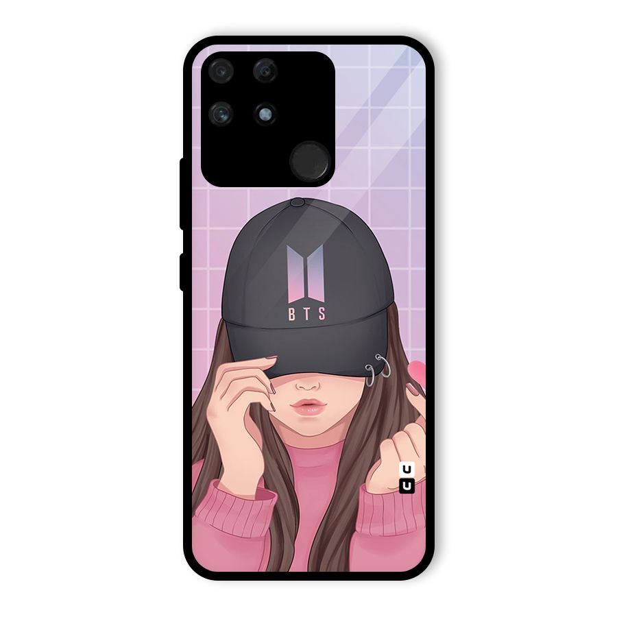 Anime Beautiful BTS Girl Glass Back Case for Realme Narzo 50A
