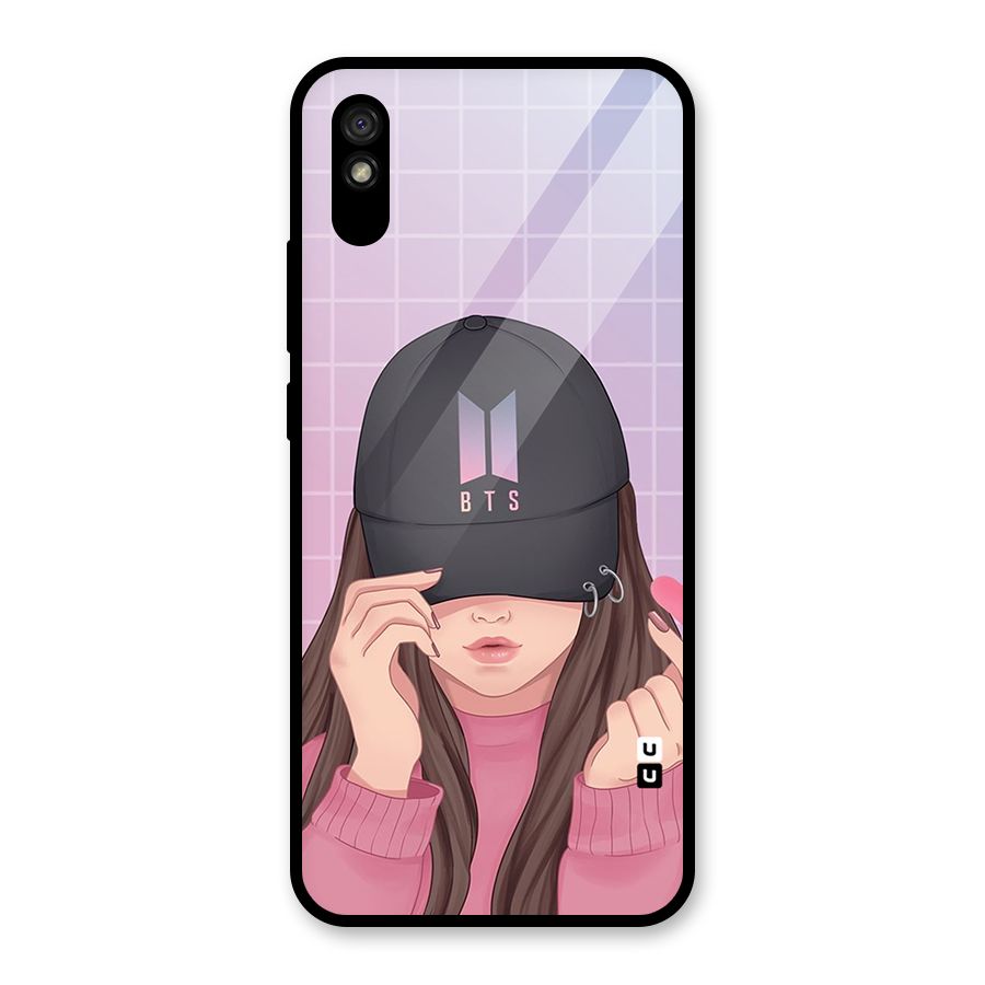 Anime Beautiful BTS Girl Glass Back Case for Redmi 9A