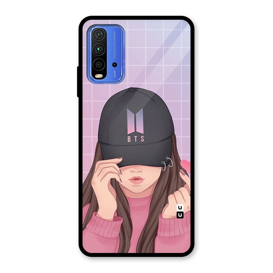 Anime Beautiful BTS Girl Glass Back Case for Redmi 9 Power