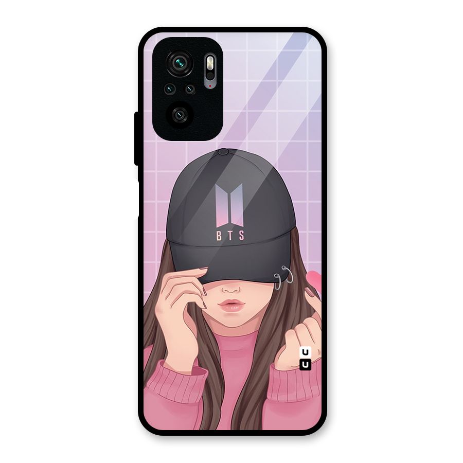 Anime Beautiful BTS Girl Glass Back Case for Redmi Note 10S
