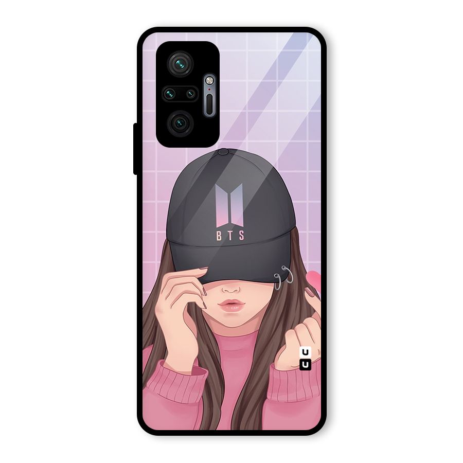 Anime Beautiful BTS Girl Glass Back Case for Redmi Note 10 Pro Max
