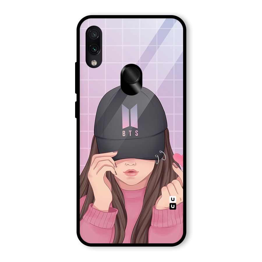 Anime Beautiful BTS Girl Glass Back Case for Redmi Note 7
