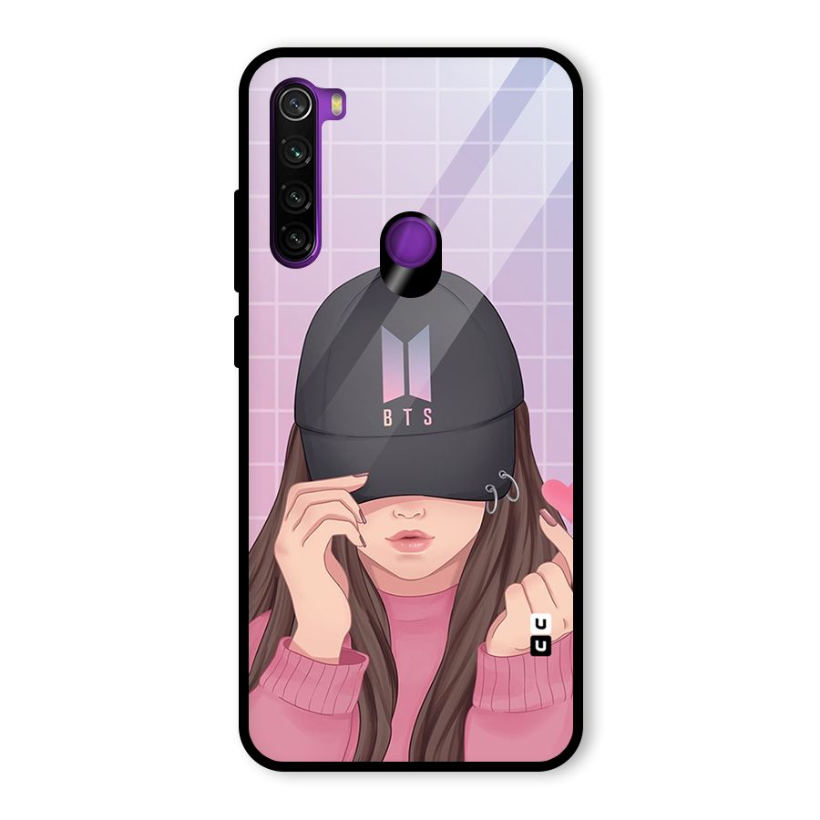 Anime Beautiful BTS Girl Glass Back Case for Redmi Note 8
