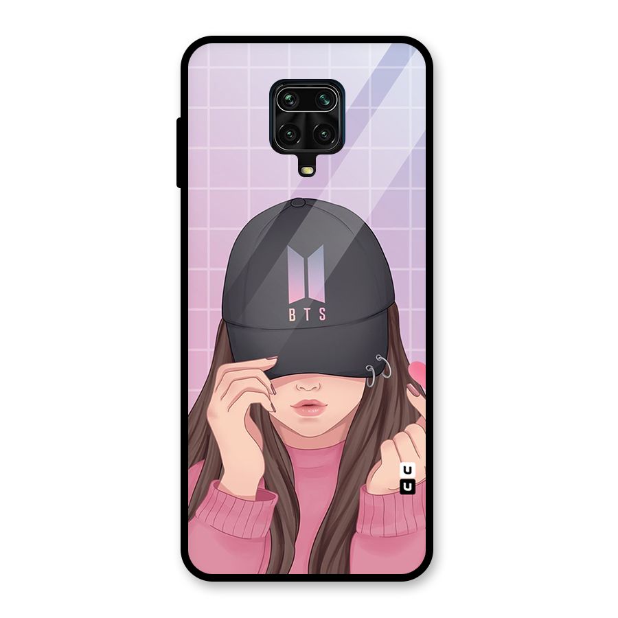 Anime Beautiful BTS Girl Glass Back Case for Redmi Note 9 Pro Max