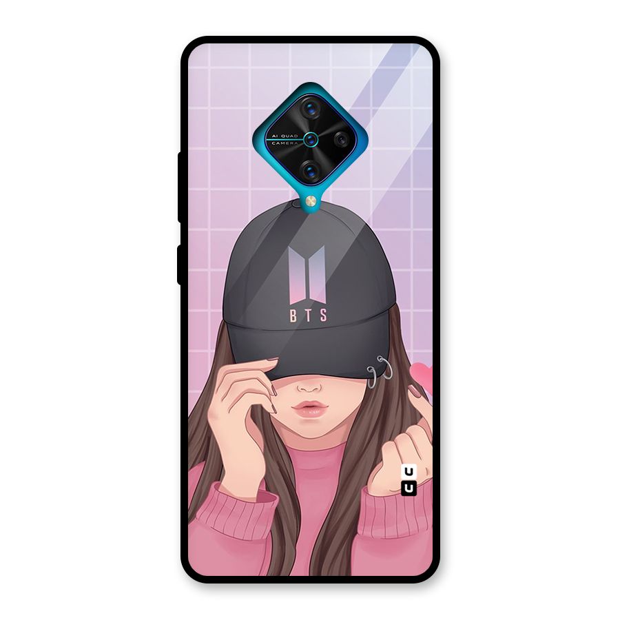 Anime Beautiful BTS Girl Glass Back Case for Vivo S1 Pro