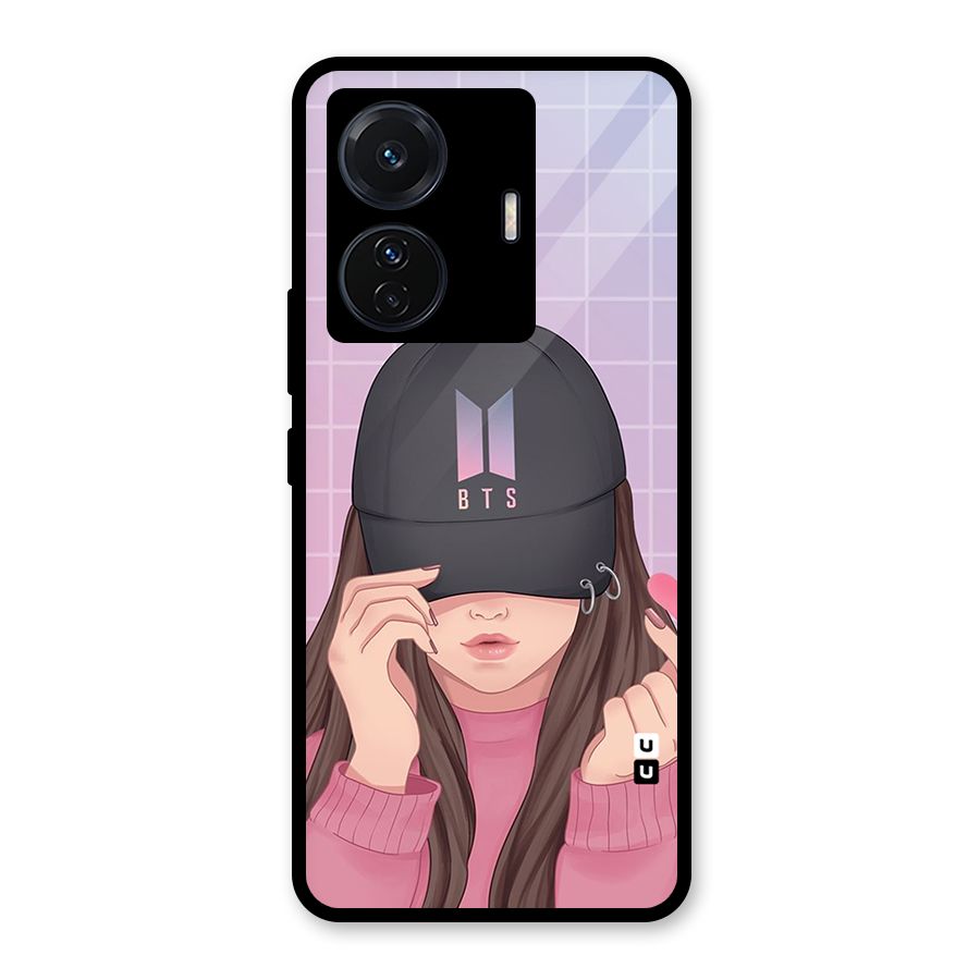 Anime Beautiful BTS Girl Glass Back Case for Vivo T1 Pro