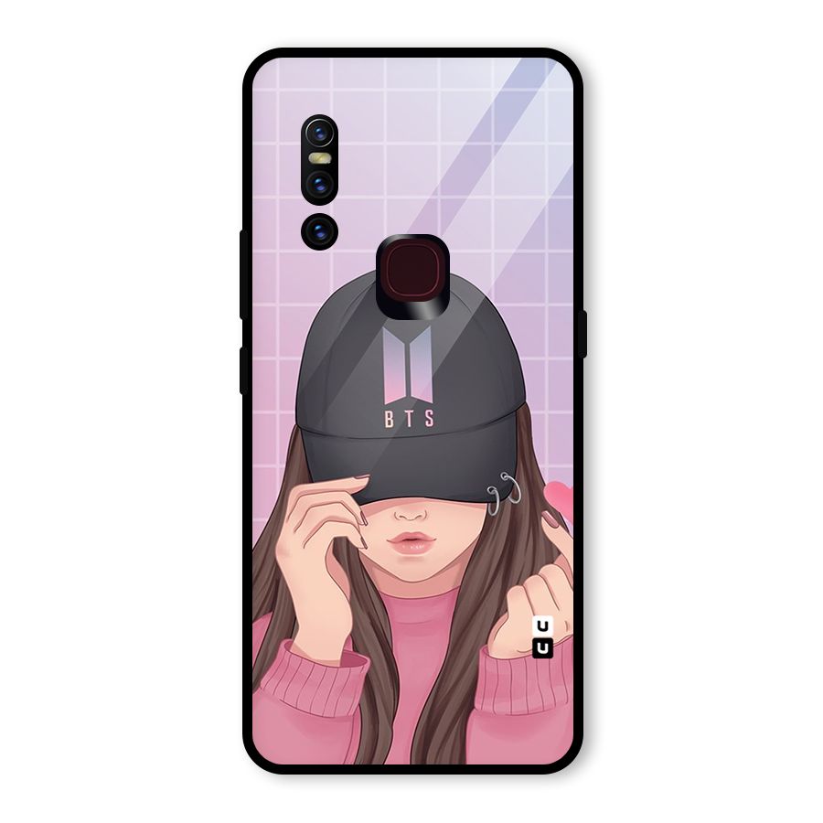 Anime Beautiful BTS Girl Glass Back Case for Vivo V15